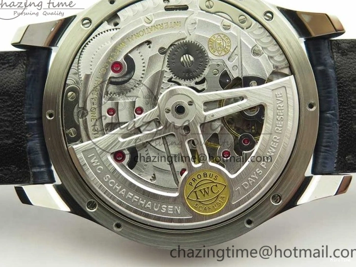 MIROTIME 1219 Affordable Portuguese Real PR Real Annual Calendar IW5035 ZF 1:1 Best Edition White Dial Blue Markers on Blue Leather Strap A 7143